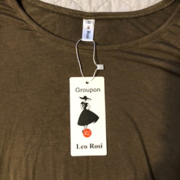 Leo Rosi Olive Green Cold Shoulder Top M NEW - Picture 4 of 10